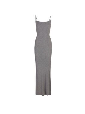 Skims ribbed size small Gray Maxi lounge stretch Dress with Spaghetti Straps